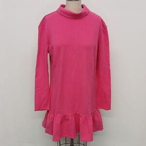 Hot Pink Mini Dress with Ruffle Hem